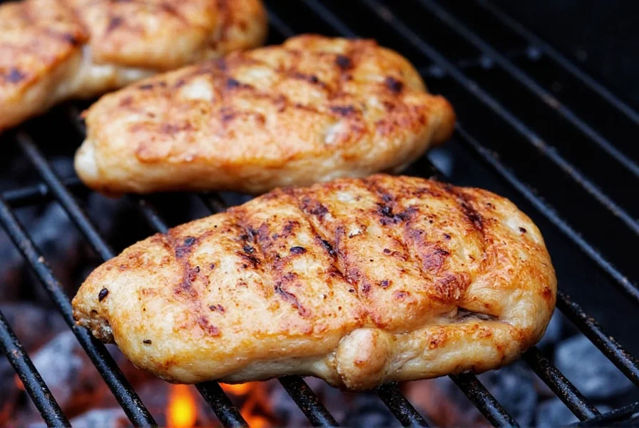 Chicken breast on a charcoal grill