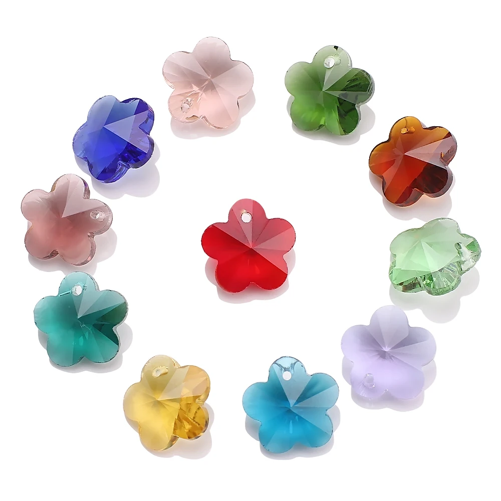 14mm Faceted Plum Flower Penda