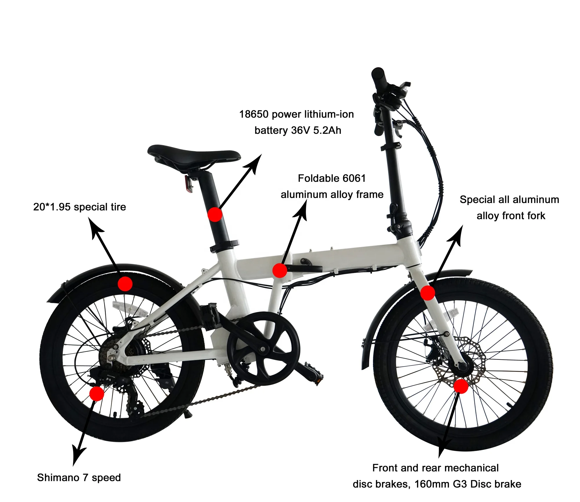 350w 7 Speed 20 Inch Full Size Folding Electric Folding Bike Buy