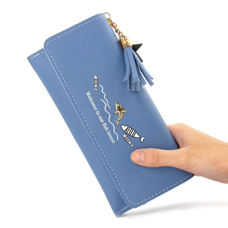 

Long Wallet Women Purses Tassel Fashion Coin Purse Card Holder Wallets Female High Quality Clutch Money Bag PU Leather Wallet