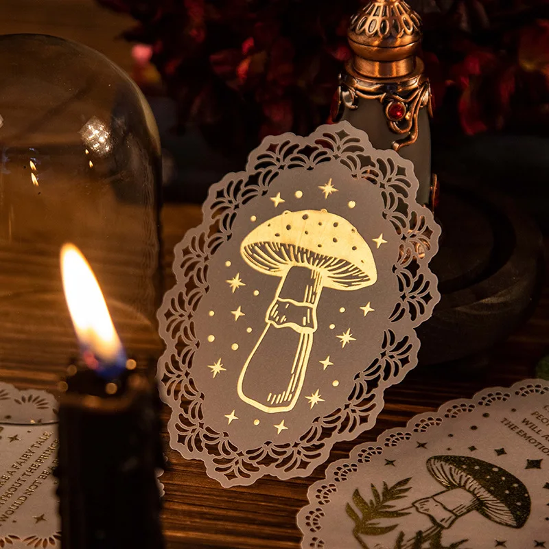 

10pieces/pack Bronzing Hollow Lace Parchment Paper Material Paper Starry Bright Series Notebook Base 8Models