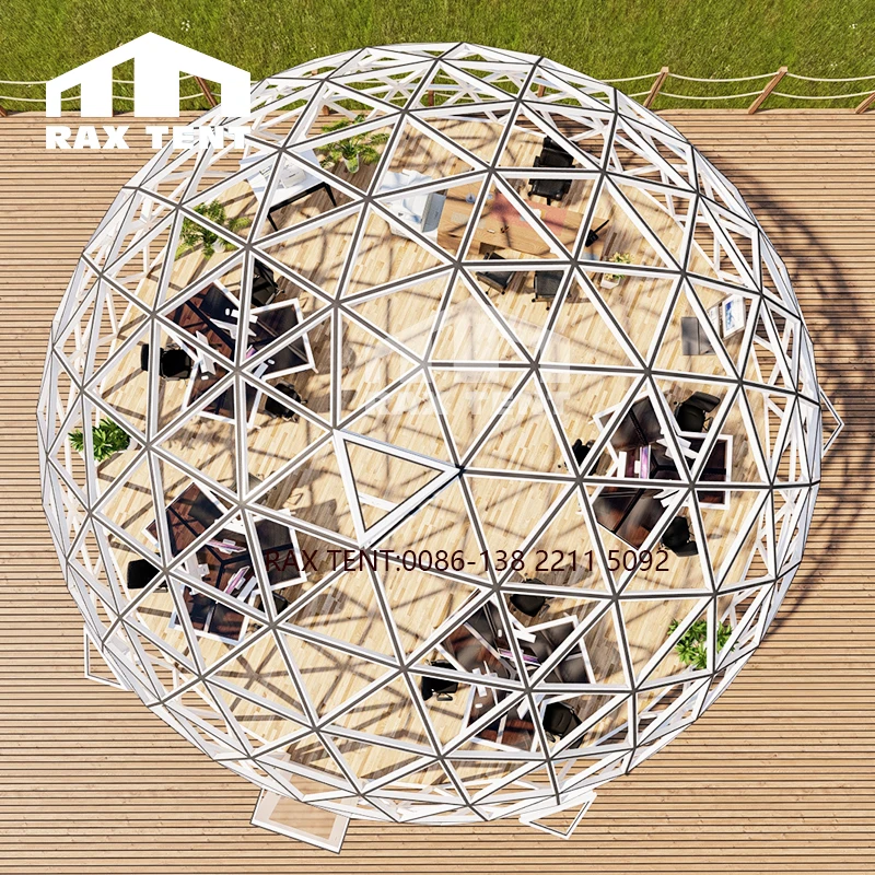

RAX TENT 12M 15M Geodesic Dome Tent for Restaurant and Office Room with Tempered Glass at Cheap Factory Price, Transparent