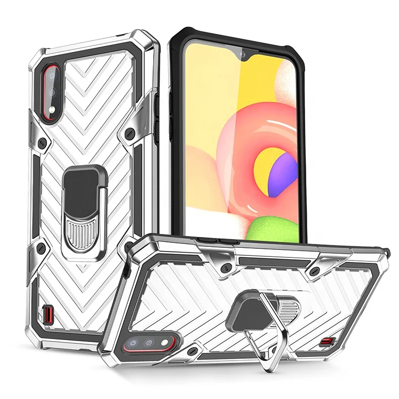

Car Magnetic Suction Phone Case With Ring Holder 2 in 1 Mobile Phone Case for Samsung galaxy A01, Multi colors