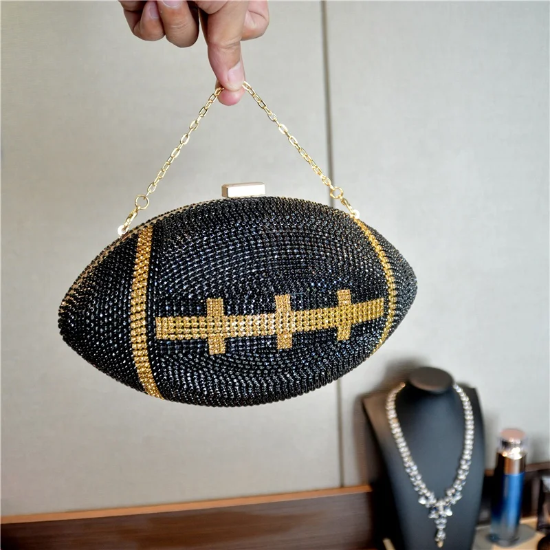 

New arrive classy soccer shaped diamond crystal clutch bag rhinestone clutch bag evening(H117), 3 colors