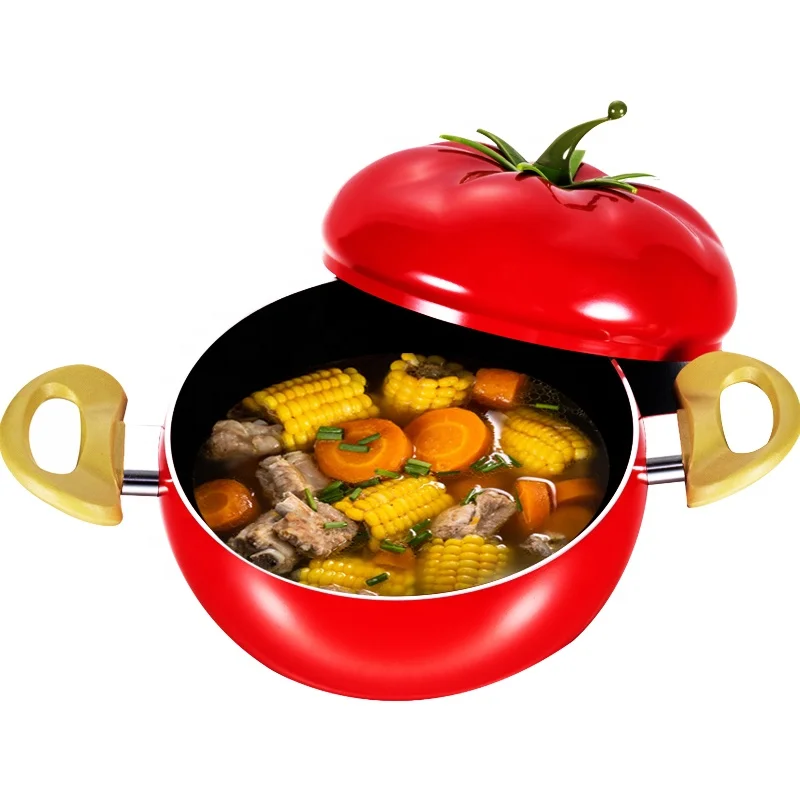 

Tomato type nonstick cookware set 6pcs cookware set multifunction cookware sets kitchenware fit for 3-4 people, Orange