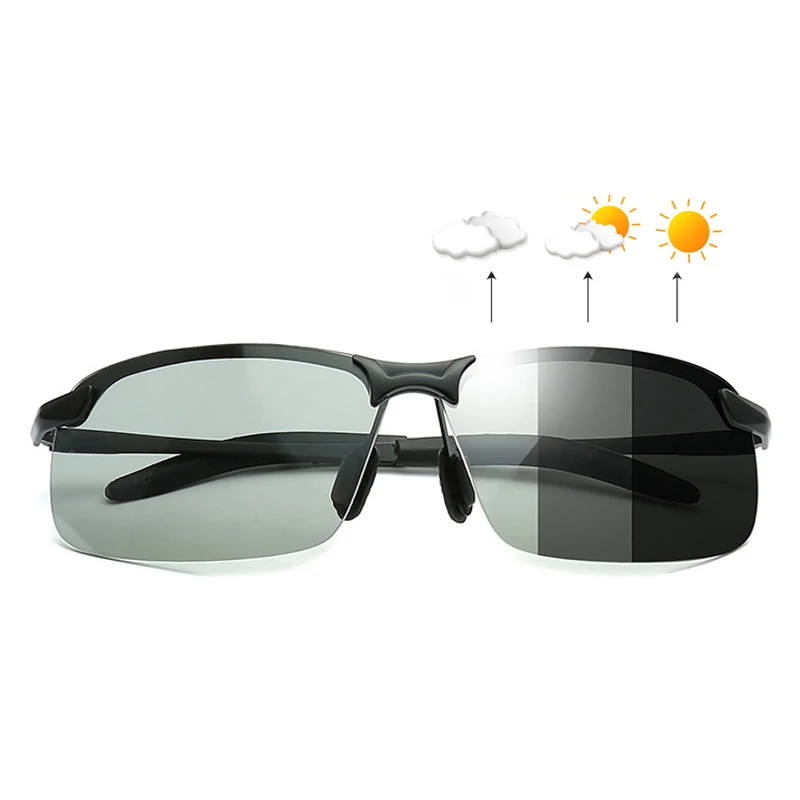 

Classic Rimless Anti Glare Fashion Polarized Discoloration Lens Sunglasses Outdoor Driving Fishing Men Sunglasses