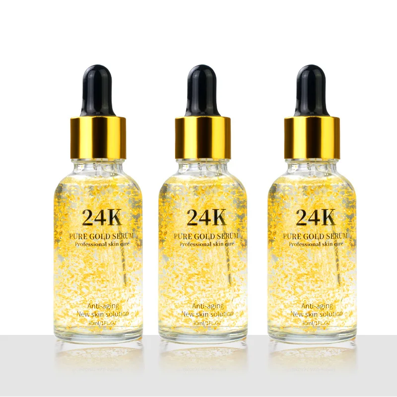 

Wholesale Private Label Organic Skin Spot Purifying Serum Whitening Anti Aging Collagen 24K Pure Gold Face Serum