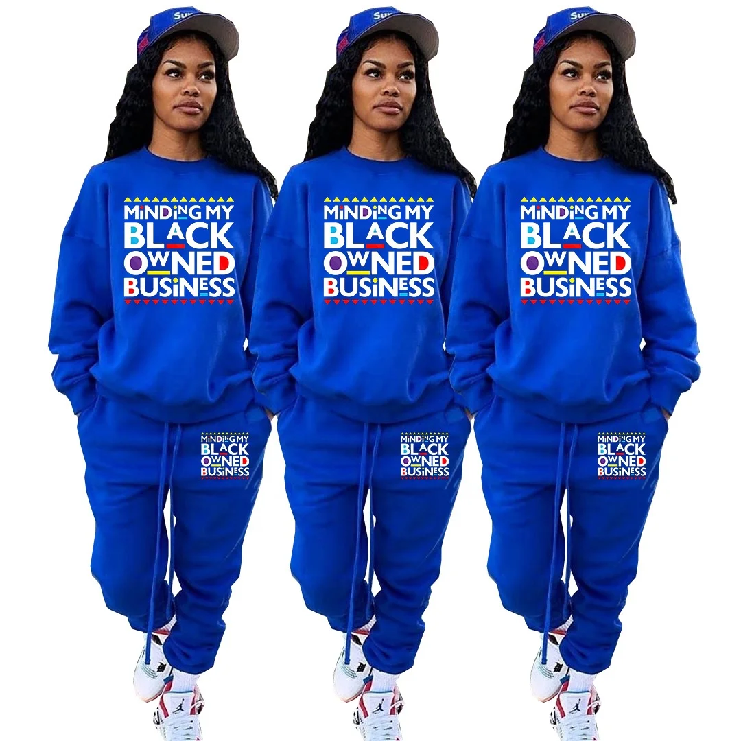 

MT94-5215 Wholesale ladies fashion casual two-piece suit letter printing long sleeve sports two-piece suit