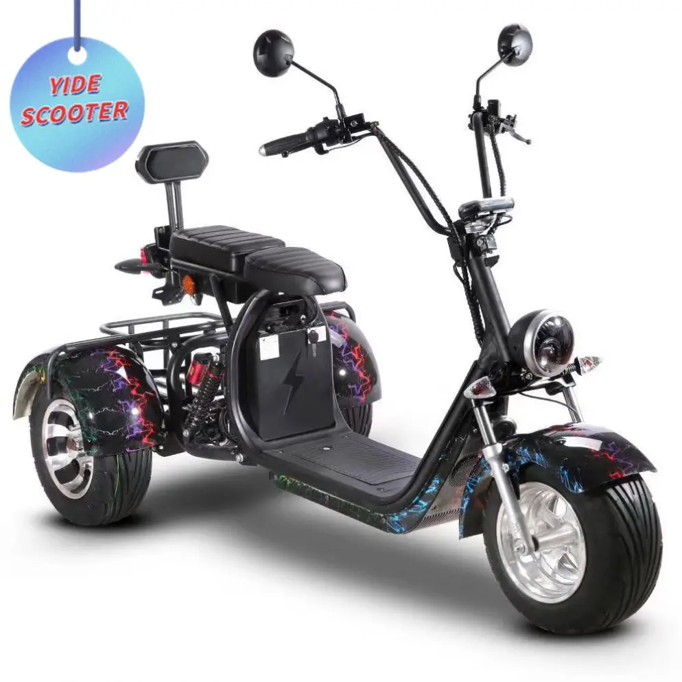 

YIDE Wide Wheel E Scooter Electro Foldable Kick Electric Scooter Made in China for Adult Supplier GPS Sharing Best 8 Inch 60V Ce, Black