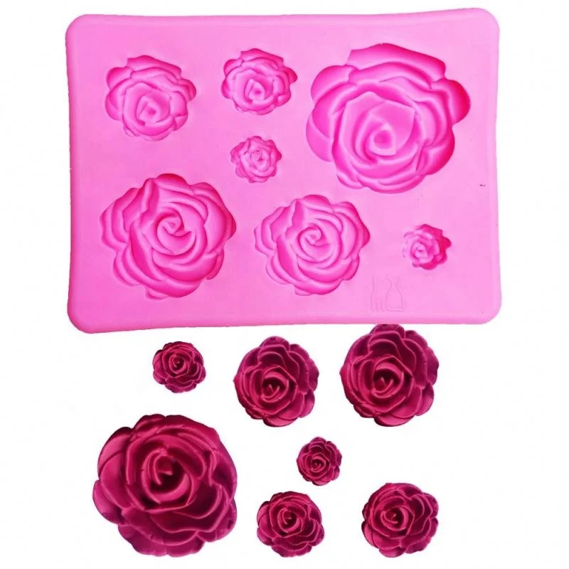 

3D Rose Flower Fondant Sugarcraft Silicone Cake Decorating Tools For Cake