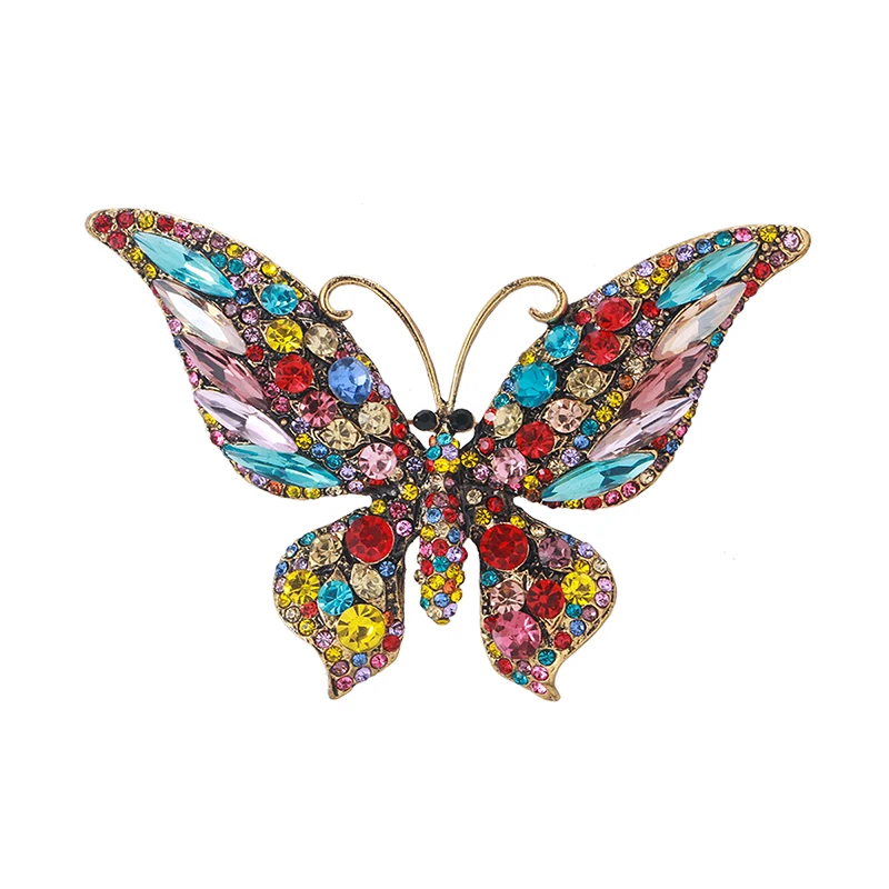 

Weiman Jewelry Factory Directly High Quality Multi Color Crystal Butterfly Brooches Shoe Coat Hats Decor Jewelry