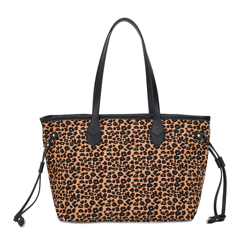 

Fashion hit color ladies shoulder bag urban trend leopard floral casual canvas tote bag street shopping large women tote bags