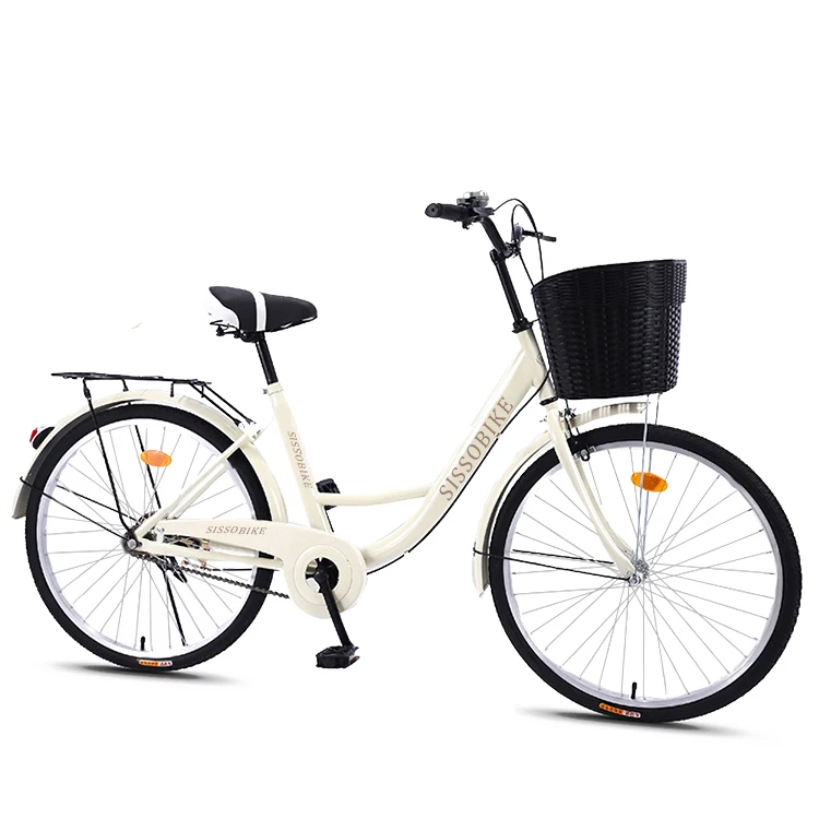 

Factory Price 26 inch Adult Urban Bike With Basket City Bicycle For Women, Beige,black,white