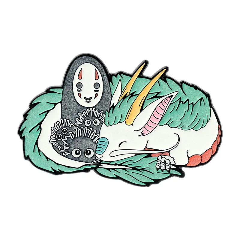 

Anime Spirited Away No Face Man Dragon Nigihayami Kohakunushi Pin Brooch for Fans