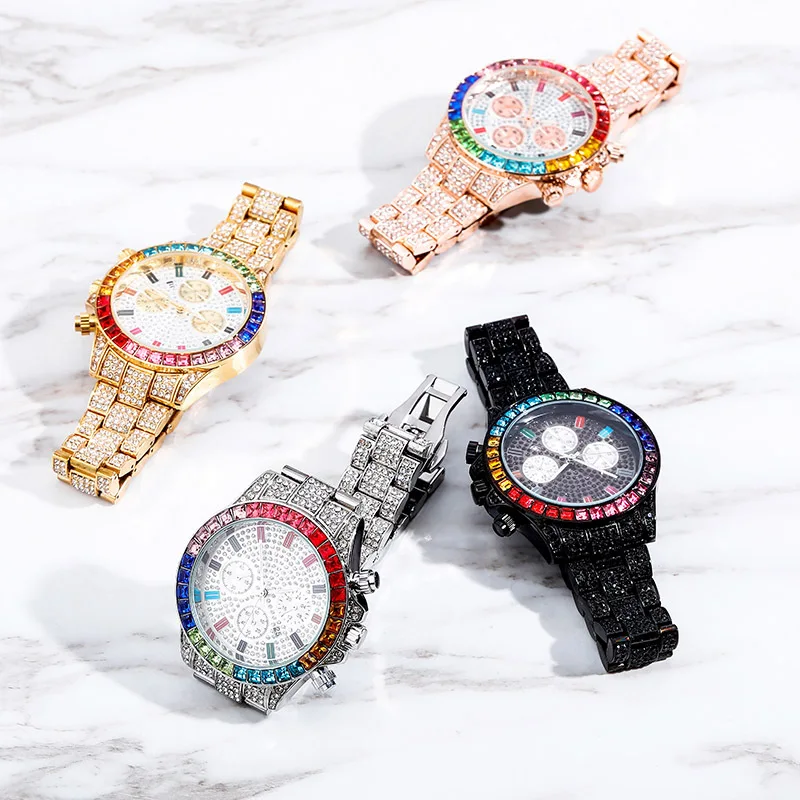 

European and American Fashion Quartz Hiphop Iced Out Full Crystal Watch