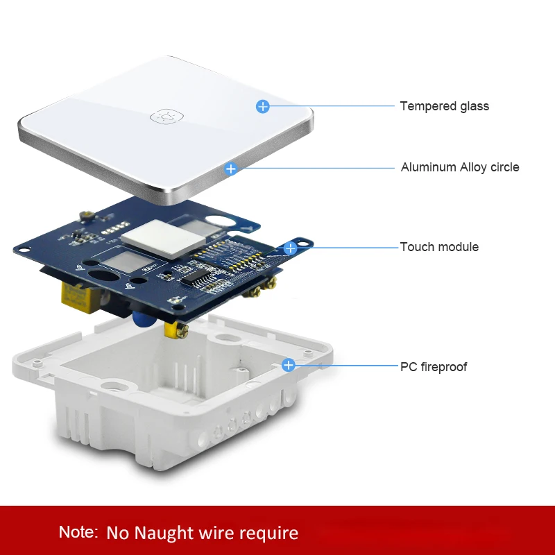 ZigBee Touch Switch Wall Switch Light Touch Switch Waterproof Tempered Glass Panel LED Lamp Switches