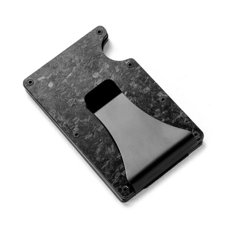

Wholesale Card Holder engraved carbon Metal Custom Logo Mens Money Clip Wallet, Optional