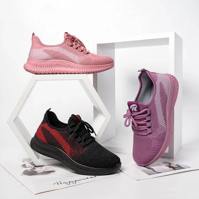 

New Design Women's Breathable Sneakers Stylish Wild Lightweight Women's Sports Shoes