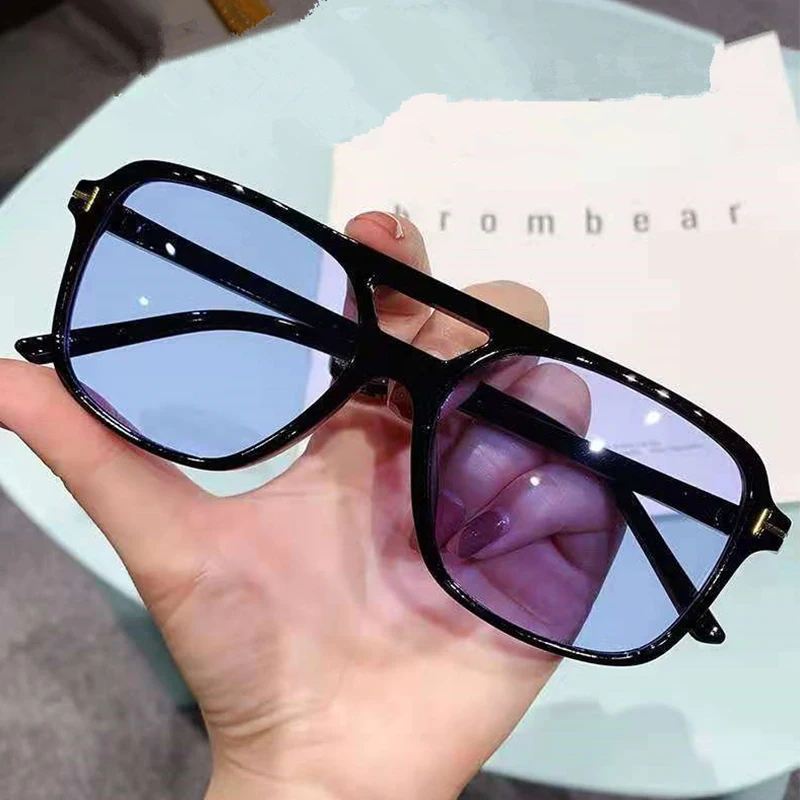 

New Double Beam Oversized Sunglasses Square Eyeglasses Frames Sunglasses Hot Sale Fashion Women Sun Glasses 2021, 87colors