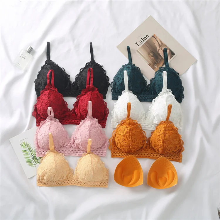 

Transparent Bra Photo Sexy lace sexy fancy Plus Size Underwear Lace Bra Women Sexy Hot Girl Women bra panty set, 7 colors