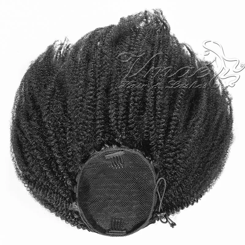 

VMAE 100g INDIAN Virgin Hair 3A 3B 4C Afro Kinky Curly Raw Cuticle Aligned Human Hair Drawstring Ponytail With Easy Combs