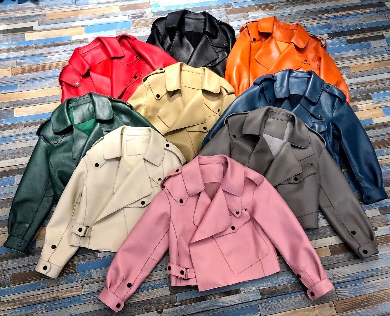 

FURRTOES Multi Color Bomber Jacket Genuine Sheepskin Leather Coat Short Style Dorp Shoulder Lady Loose Pure Leather Jacket
