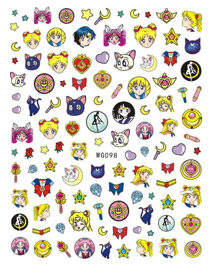 

Cute Kawaii Cartoon Nail Stickers for Women Girls Anime nail stickers wholesale