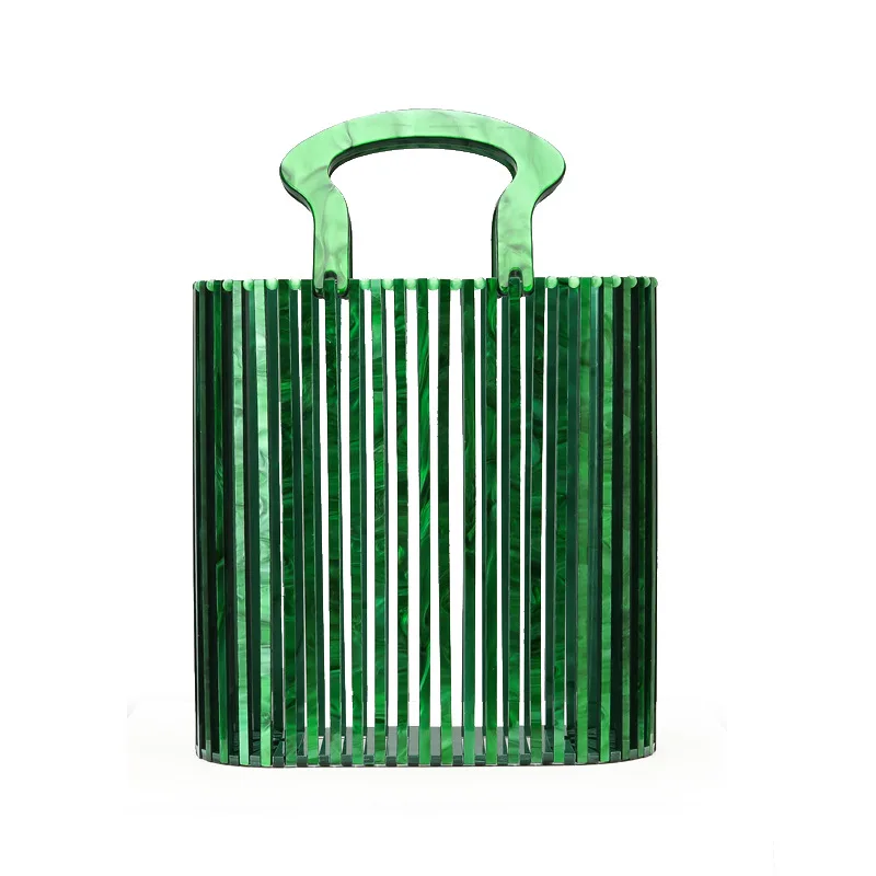 

2020 Large Capacity Fashionable Handmade Bamboo Woven Handbag Square Summer Beach Travel Bag