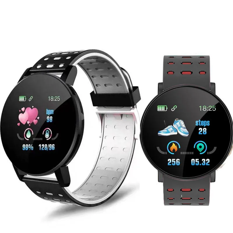

Amazon hot Sale smart watch 119plus new wrist bracelet band blood pressure sport wristband fitness tracker 119 plus smart watch, A variety of color