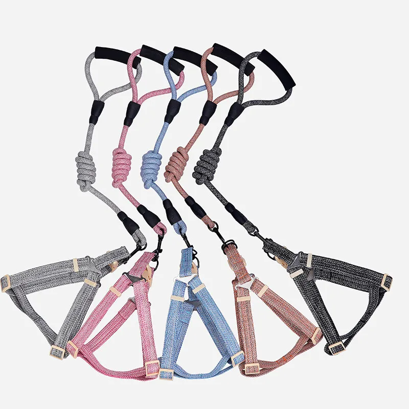 

Wholesale Dog Running Belt Fashion Solid Color Dog Leash Two Handles, Customized color