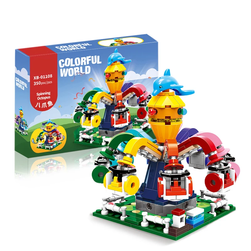 

Xingbao Amusement Park Series Building Blocks 01108 Spinning Flying Chair 350pcs Assemble Architecture Building Toy For Kids DIY