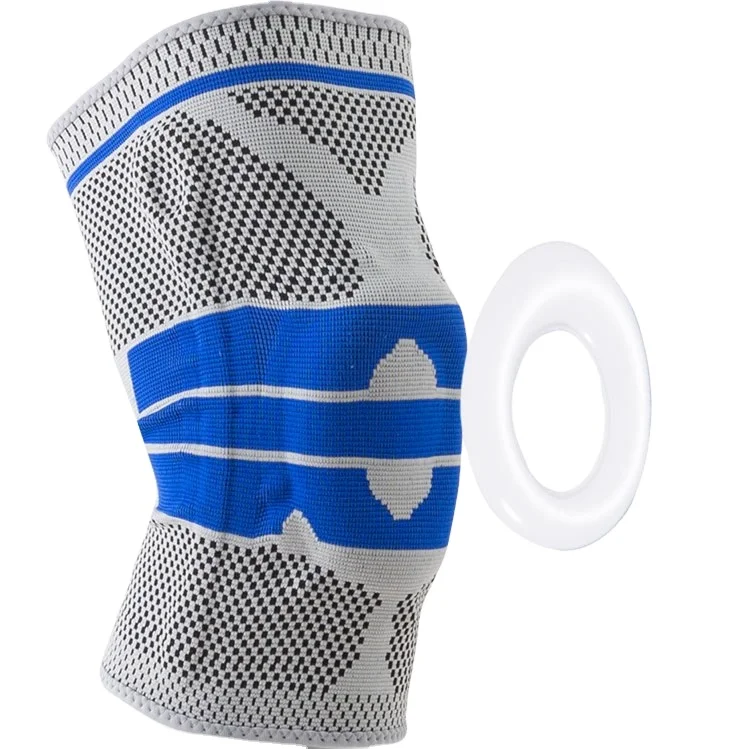 

Compression Sleeve with Side Stabilizers Silicone Pad Leg Support Protector Pads Knee Brace
