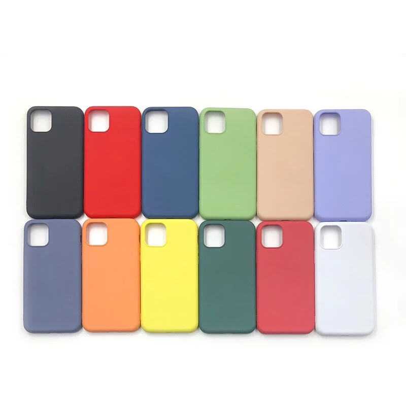 

Silicone Case Soft Microfiber Cloth Lining Cushion for iPhone 11 12 Pro Max back cover phone cases