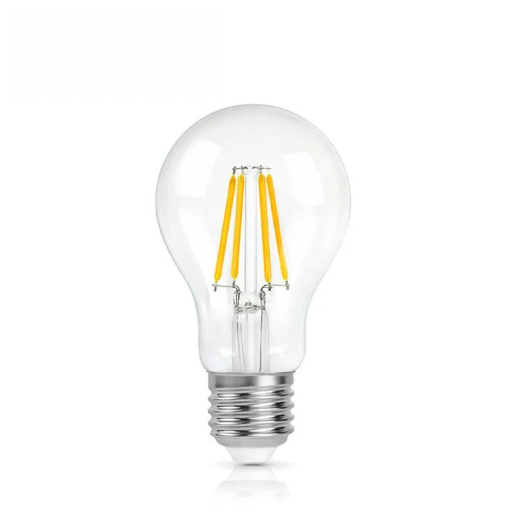 China Factory price 4W 6W 8W 10W 12w A19 E27 B22 standard clear A60 LED filament bulb , FMT-A60