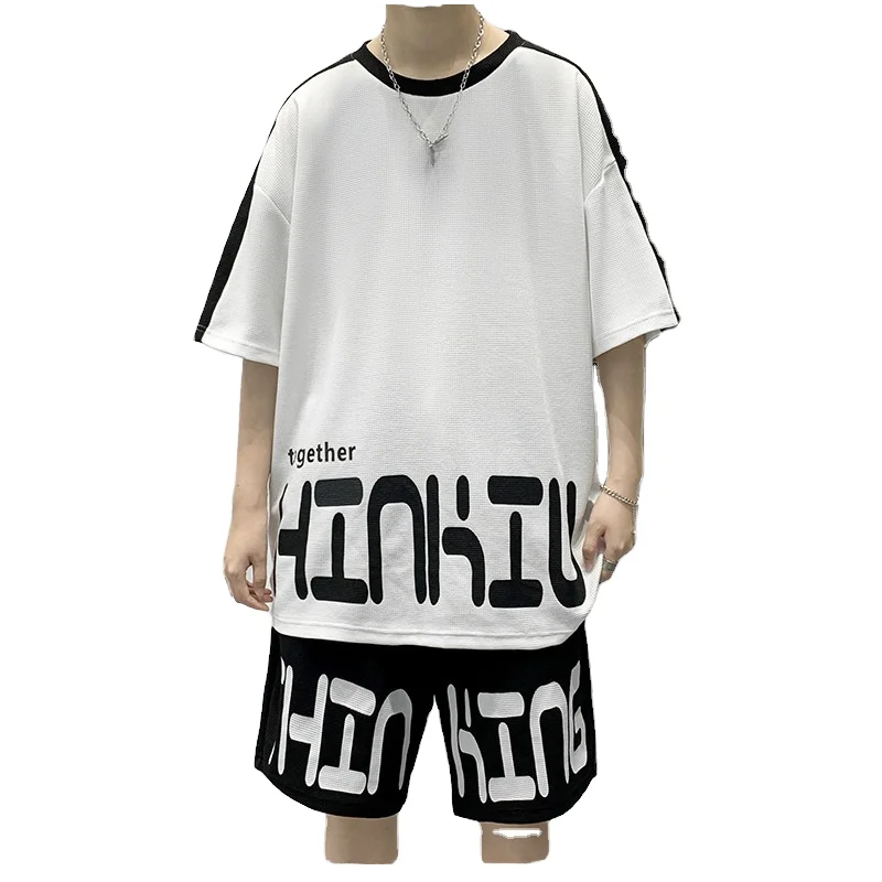 Plus Summer Sports T shirt Shorts Set