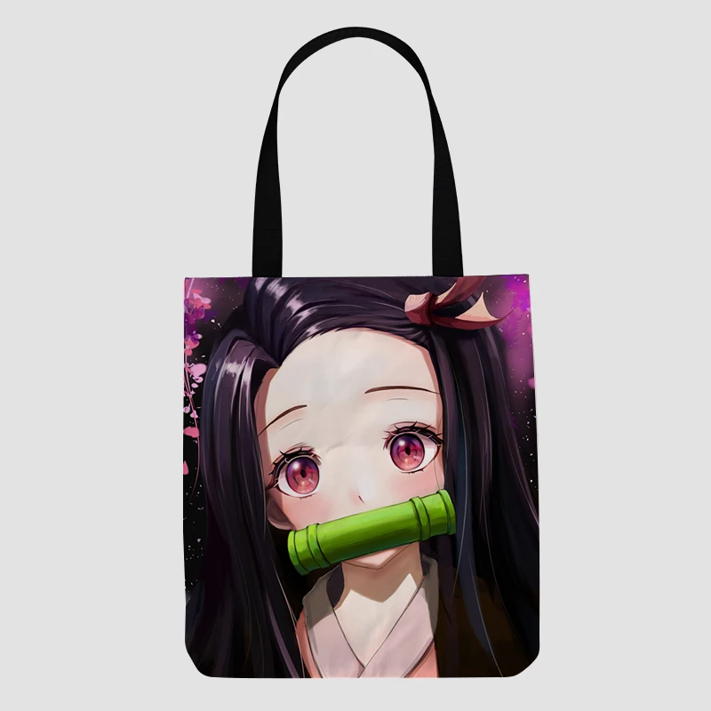 

custom on demand Demon Slayer anime Environmental friendly reusable shopping tote bag