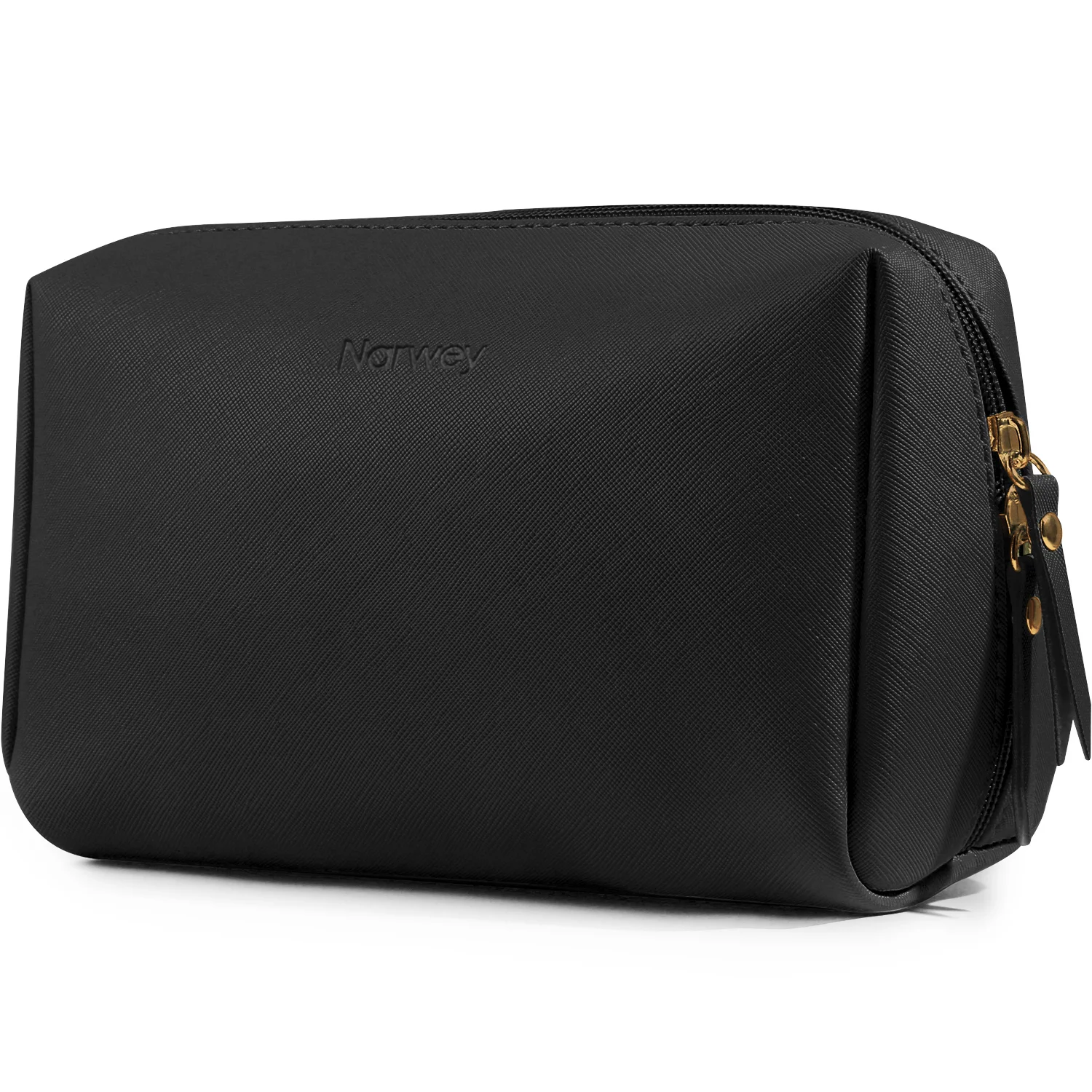 

Redferns Cosmetic Bag Black Custom Leather ToiletryPouch Makeup Bag As Kit Storage Case Cosmetic Bag, As picture