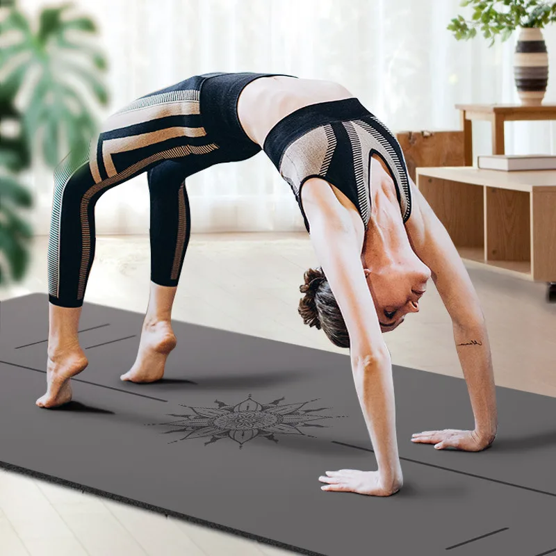 

2022 Natural Rubber Yoga PU Fitness Mat 27in Widening 5mm Thicken Non-slip Sweat-absorbent Pilates Workout Exercise mats