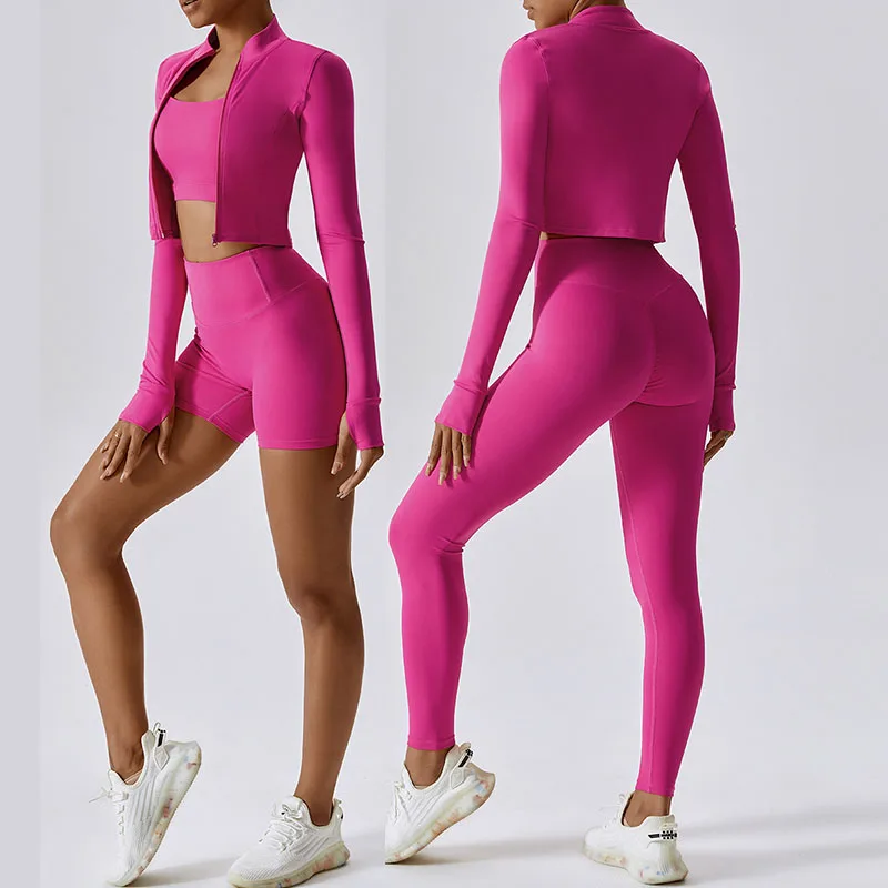 

2023 Sportswear lulu long sleeve Yoga Set plus Sizez Workout suit Women fitness Yoga set with Jackets 2 Piece set Outfit