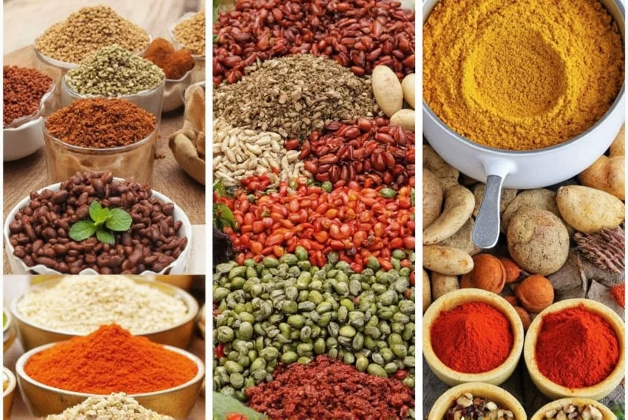 Spices being toasted in a skillet on a stovetop