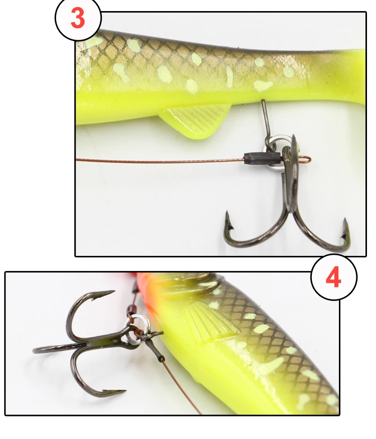 Wholesale Big Soft Plastic Lure Shad Stinger Rig Pike Lure Fishing Rig