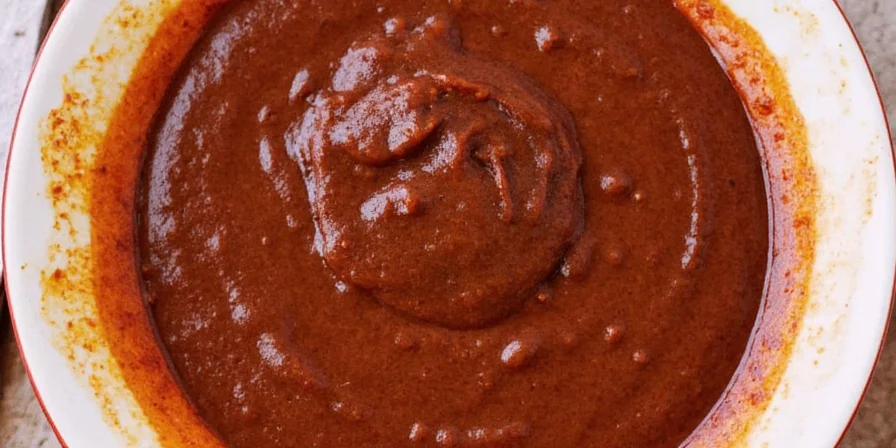 Mole sauce served with chicken and rice