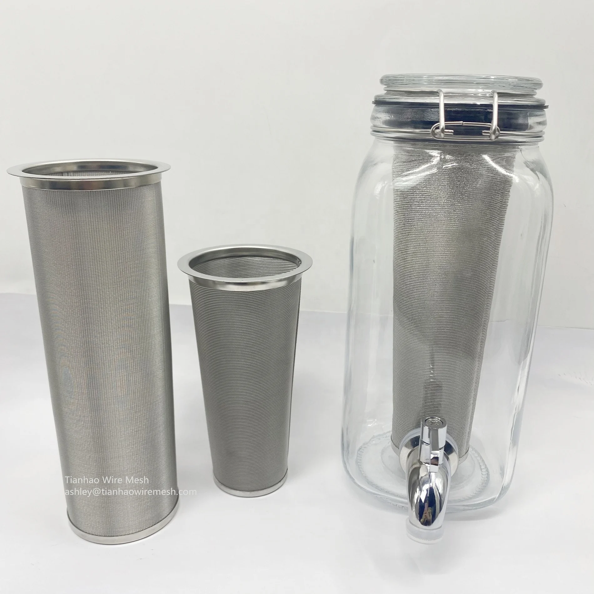 

Sus 304 dutch weave cone coffee filter tube mason jar mesh infuser