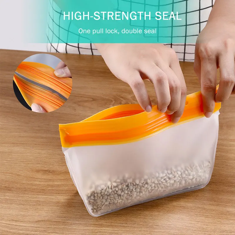 

Strength Factory Direct BPA Free Eco-friendly PEVA Reusable Food Storage Bag, Customized color