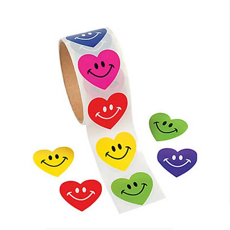 

100pcs/1 roll reward stickers roll kids sticker scrapbooking star 3D cartoon characters funny Toys for Children, Picture