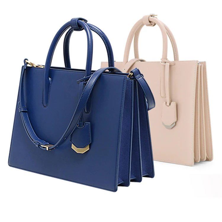 

Europe designer lady fashion custom brand logo PU leather office women bag nude leather handbag, Orange / black or customized