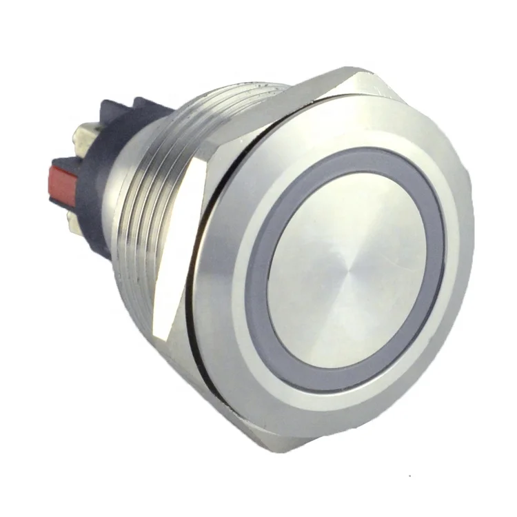 Industry leader (CE, ROHS) ONPOW 30mm screw terminal LED ring illuminated momentary 1NO1NC metal push button switch