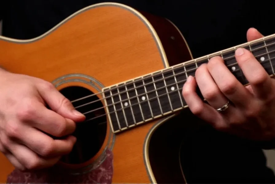 Close-up of John Frusciante's hands playing acoustic guitar for Zephyr Song