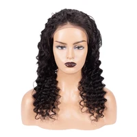 

Raw Indian Virgin Cuticle Aligned Natural Black Human Hair Preplucked Deep Wave Full Lace Wig