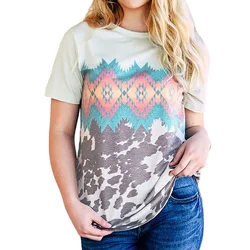 

Hot Sale Fashion New Arrival Geometric Graphic Print T-Shirt Women